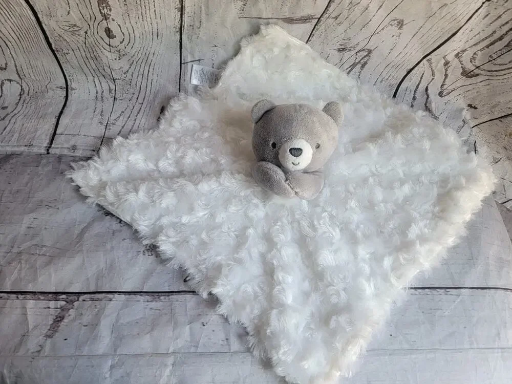Carter's Just One You Gray Bear Clouds Security Blanket White Lovey Hugging
